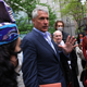 Attorney Steven Donziger speaks to his supporters as he arrives for a court appearance at Daniel Patrick Moynihan United States Courthouse in Manhattan on May 10, 2021 in New York City.